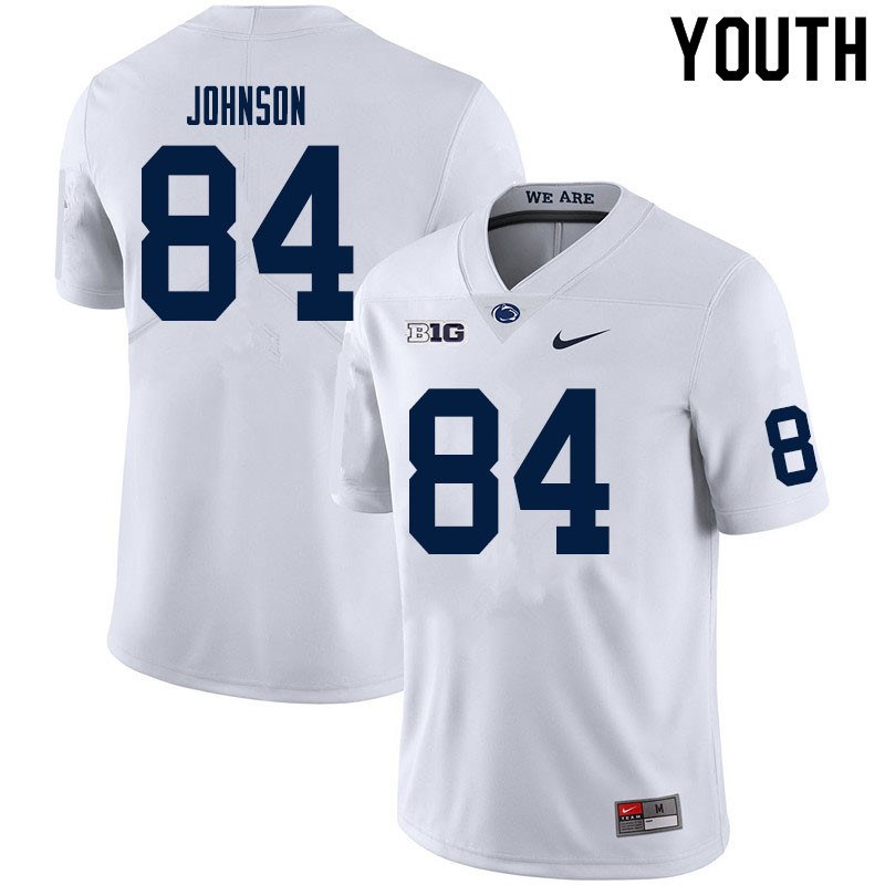 Youth #84 Theo Johnson Penn State Nittany Lions College Football Jerseys Sale-White